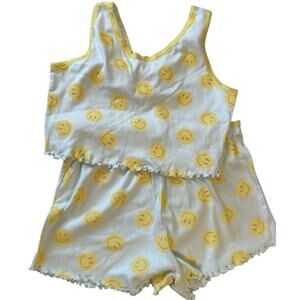 Smiley Faces Women's 2 Piece Pajama Set (top/shorts) size Large (NWT)